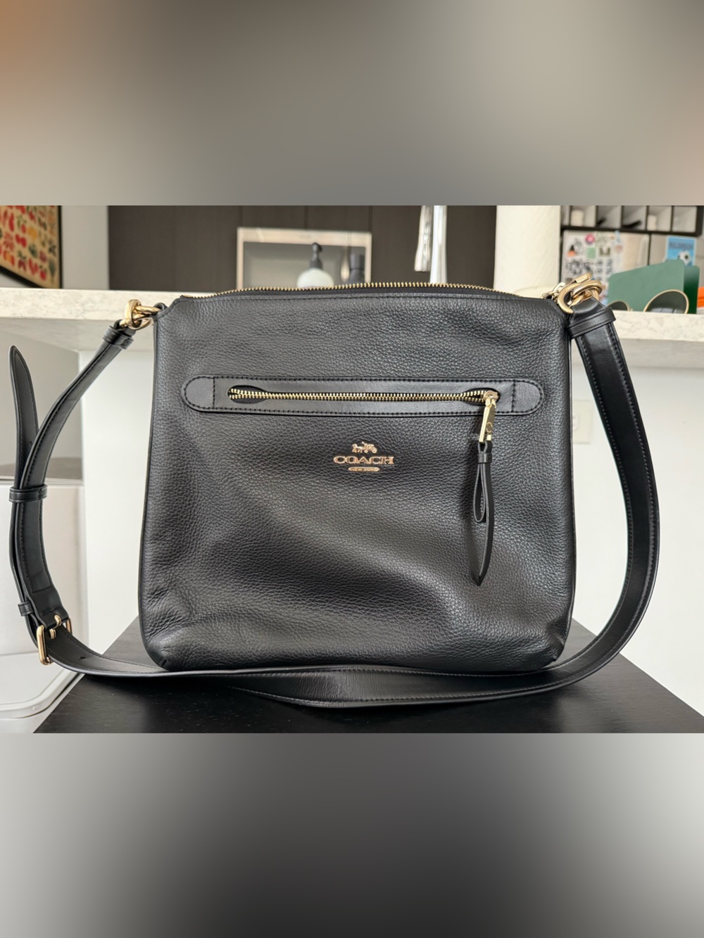 Coach Black Pebbled Crossbody Bag Mae F34823